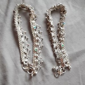 Silver ankle bracelet